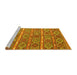 Sideview of Machine Washable Oriental Yellow Traditional Rug, wshcon806yw