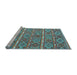 Sideview of Machine Washable Oriental Light Blue Traditional Rug, wshcon806lblu