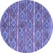 Round Oriental Blue Traditional Rug, con806blu
