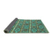 Sideview of Oriental Turquoise Traditional Rug, con806turq
