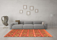 Machine Washable Oriental Orange Traditional Rug, wshcon806org