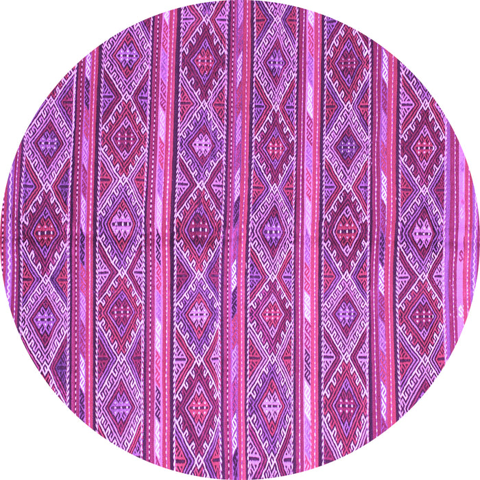 Round Oriental Purple Traditional Rug, con806pur