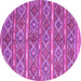 Round Oriental Purple Traditional Rug, con806pur
