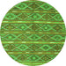 Square Oriental Green Traditional Rug, con806grn