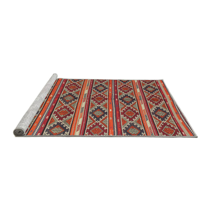 Serging Thickness of Machine Washable Contemporary Brown Rug, wshcon807