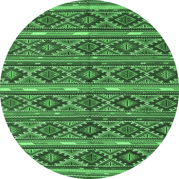 Round Oriental Emerald Green Traditional Rug, con807emgrn