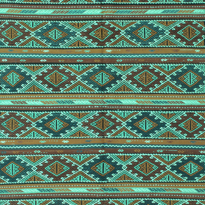 Machine Washable Oriental Turquoise Traditional Area Rugs, wshcon807turq