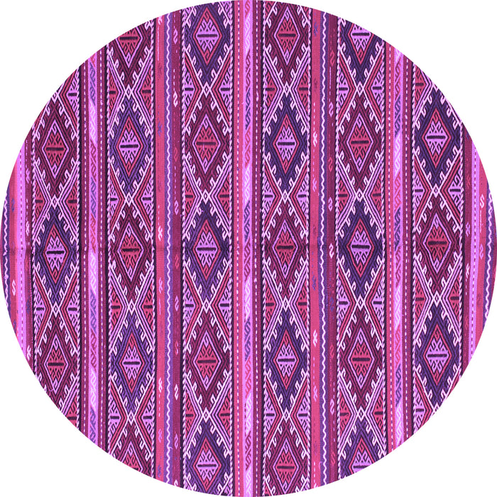 Round Machine Washable Oriental Purple Traditional Area Rugs, wshcon807pur
