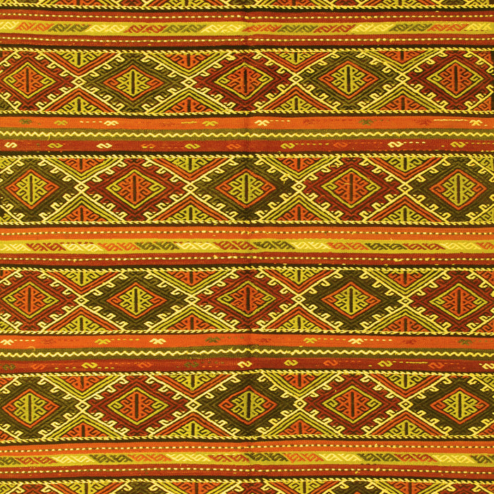 Machine Washable Oriental Yellow Traditional Rug, wshcon807yw