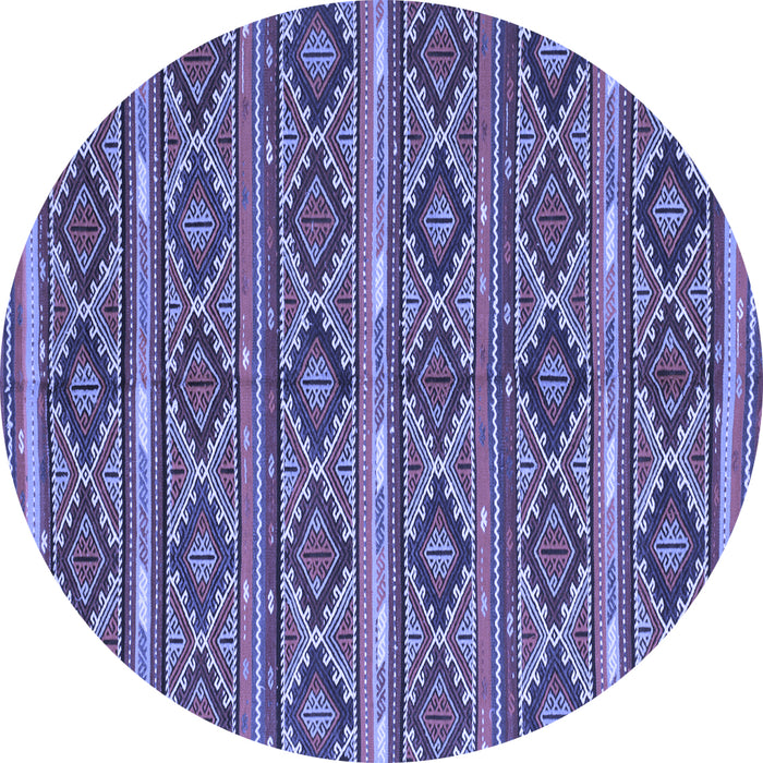 Round Oriental Blue Traditional Rug, con807blu