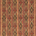 Square Machine Washable Oriental Brown Traditional Rug, wshcon807brn