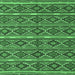 Square Machine Washable Oriental Emerald Green Traditional Area Rugs, wshcon807emgrn