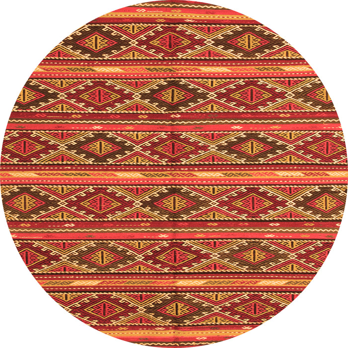 Square Oriental Orange Traditional Rug, con807org