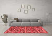 Machine Washable Oriental Red Traditional Rug, wshcon807red