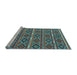 Sideview of Machine Washable Oriental Light Blue Traditional Rug, wshcon807lblu