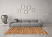 Machine Washable Oriental Brown Traditional Rug in a Living Room,, wshcon808brn