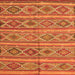 Round Machine Washable Oriental Orange Traditional Area Rugs, wshcon808org