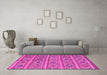 Machine Washable Oriental Pink Traditional Rug in a Living Room, wshcon808pnk