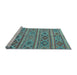 Sideview of Machine Washable Oriental Light Blue Traditional Rug, wshcon808lblu