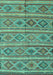 Machine Washable Oriental Turquoise Traditional Area Rugs, wshcon808turq