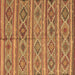 Square Machine Washable Oriental Brown Traditional Rug, wshcon808brn