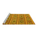 Sideview of Machine Washable Oriental Yellow Traditional Rug, wshcon808yw