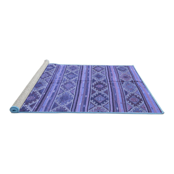 Sideview of Machine Washable Oriental Blue Traditional Rug, wshcon808blu