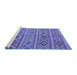 Sideview of Machine Washable Oriental Blue Traditional Rug, wshcon808blu