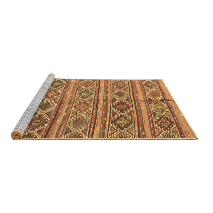 Sideview of Machine Washable Oriental Brown Traditional Rug, wshcon808brn