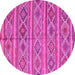 Round Oriental Pink Traditional Rug, con808pnk