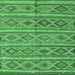 Square Machine Washable Oriental Emerald Green Traditional Area Rugs, wshcon808emgrn