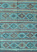 Machine Washable Oriental Light Blue Traditional Rug, wshcon808lblu