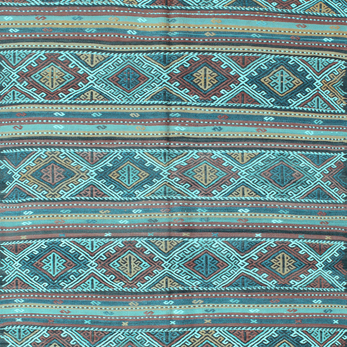 Machine Washable Oriental Light Blue Traditional Rug, wshcon808lblu