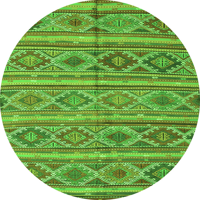 Square Oriental Green Traditional Rug, con808grn