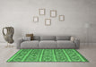 Machine Washable Oriental Emerald Green Traditional Area Rugs in a Living Room,, wshcon808emgrn