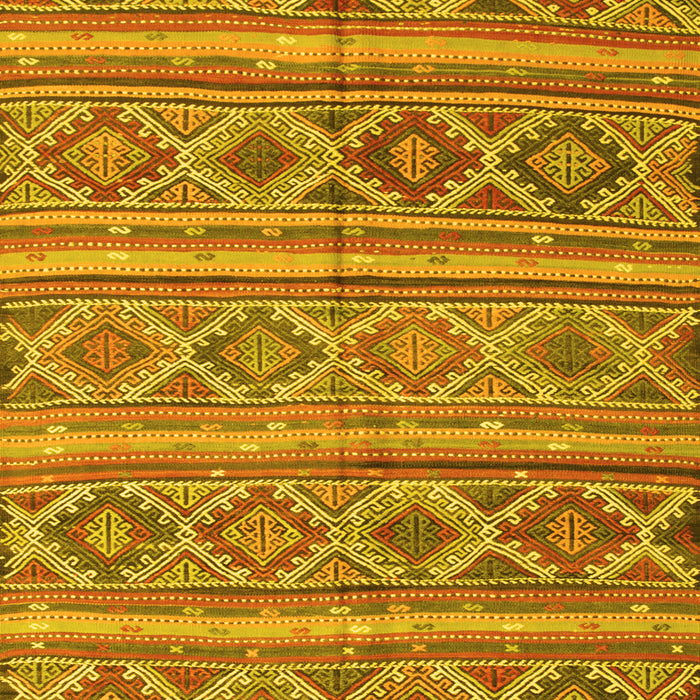 Machine Washable Oriental Yellow Traditional Rug, wshcon808yw