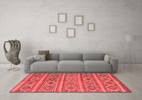 Machine Washable Oriental Red Traditional Rug, wshcon808red