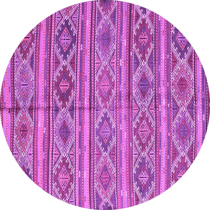 Round Machine Washable Oriental Purple Traditional Area Rugs, wshcon808pur