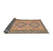 Thickness of Contemporary Rust Pink Oriental Rug, con809