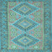 Square Oriental Light Blue Traditional Rug, con809lblu