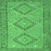 Square Machine Washable Oriental Emerald Green Traditional Area Rugs, wshcon809emgrn