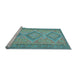 Sideview of Machine Washable Oriental Light Blue Traditional Rug, wshcon809lblu