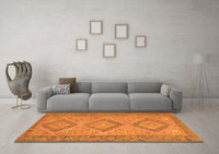 Machine Washable Oriental Orange Traditional Rug, wshcon809org