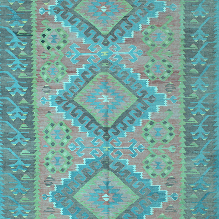 Machine Washable Oriental Light Blue Traditional Rug, wshcon809lblu