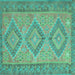 Square Oriental Turquoise Traditional Rug, con809turq