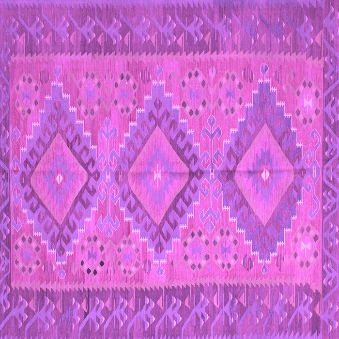 Square Machine Washable Oriental Purple Traditional Area Rugs, wshcon809pur