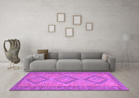 Machine Washable Oriental Purple Traditional Rug, wshcon809pur