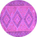 Round Oriental Purple Traditional Rug, con809pur