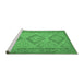 Sideview of Machine Washable Oriental Emerald Green Traditional Area Rugs, wshcon809emgrn