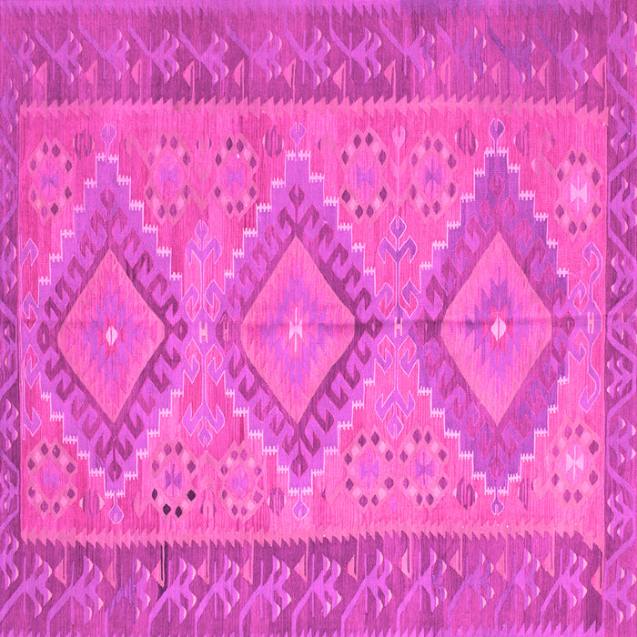 Square Machine Washable Oriental Pink Traditional Rug, wshcon809pnk